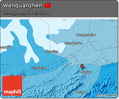 Political 3D Map of Wenquanzhen