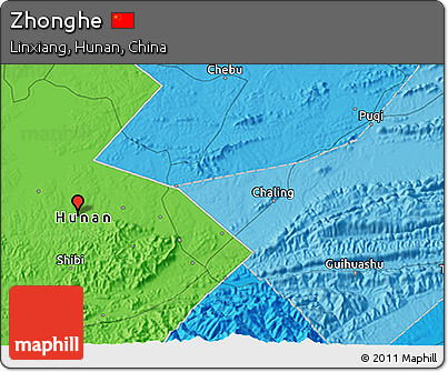 Political 3D Map of Zhonghe