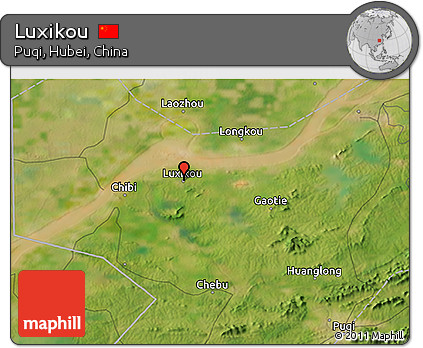 Satellite 3D Map of Luxikou