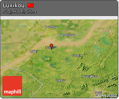 Satellite 3D Map of Luxikou