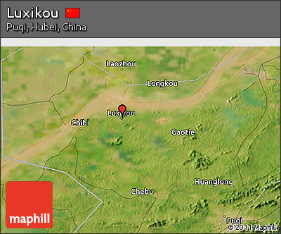 Satellite 3D Map of Luxikou