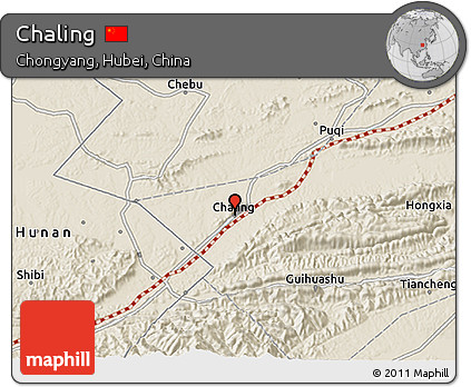 Shaded Relief 3D Map of Chaling