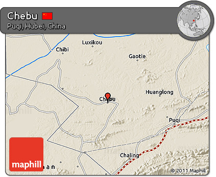 Shaded Relief 3D Map of Chebu