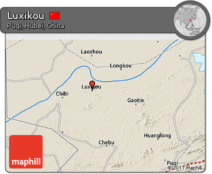 Shaded Relief 3D Map of Luxikou