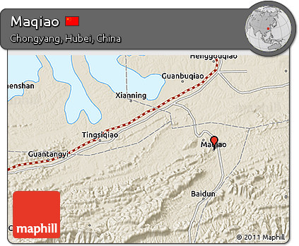 Shaded Relief 3D Map of Maqiao