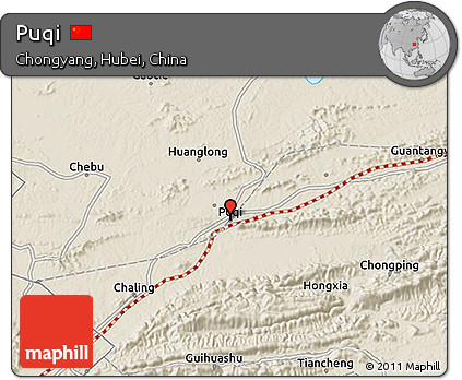 Shaded Relief 3D Map of Puqi