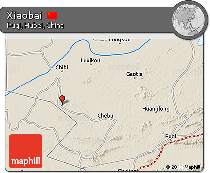 Shaded Relief 3D Map of Xiaobai