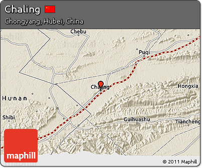 Shaded Relief 3D Map of Chaling