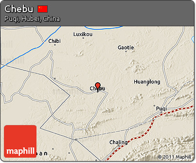 Shaded Relief 3D Map of Chebu