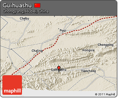 Shaded Relief 3D Map of Guihuashu