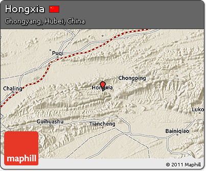 Shaded Relief 3D Map of Hongxia
