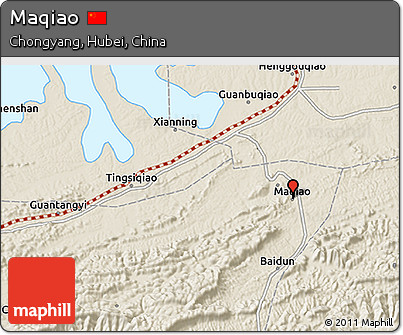 Shaded Relief 3D Map of Maqiao