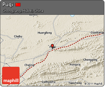 Shaded Relief 3D Map of Puqi