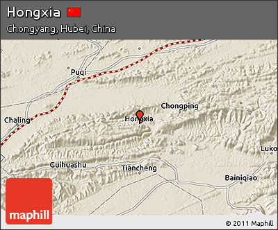 Shaded Relief 3D Map of Hongxia