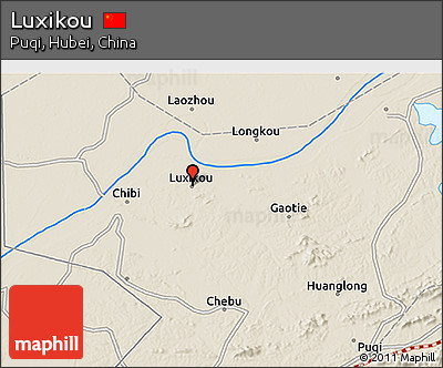 Shaded Relief 3D Map of Luxikou