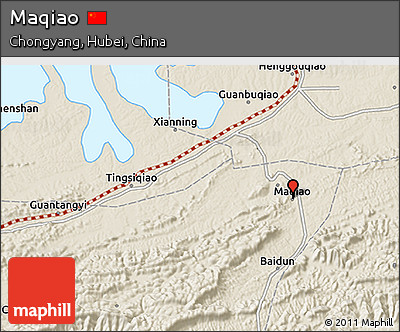 Shaded Relief 3D Map of Maqiao