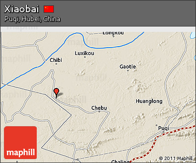 Shaded Relief 3D Map of Xiaobai
