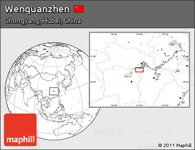 Blank Location Map of Wenquanzhen