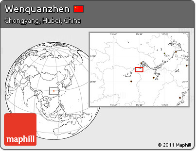 Blank Location Map of Wenquanzhen