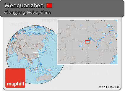 Gray Location Map of Wenquanzhen