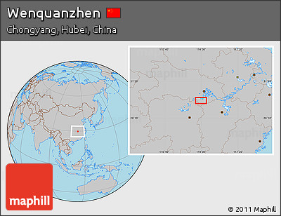 Gray Location Map of Wenquanzhen