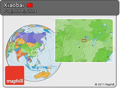 Political Location Map of Xiaobai