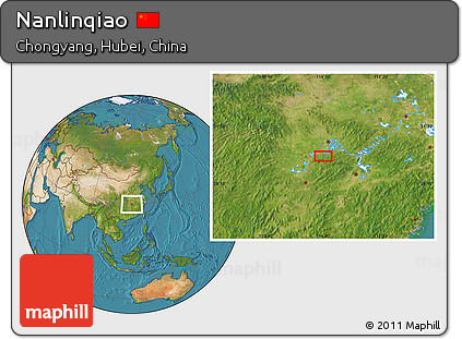 Satellite Location Map of Nanlinqiao