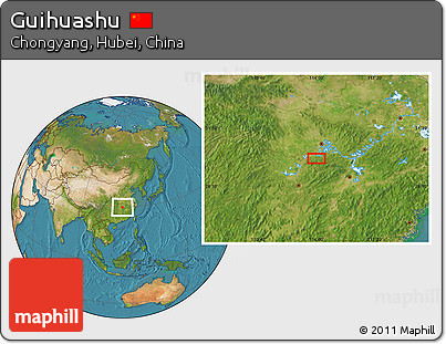 Satellite Location Map of Guihuashu