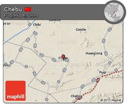 Shaded Relief Map of Chebu