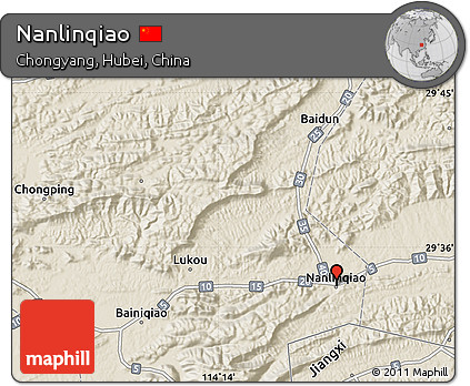 Shaded Relief Map of Nanlinqiao