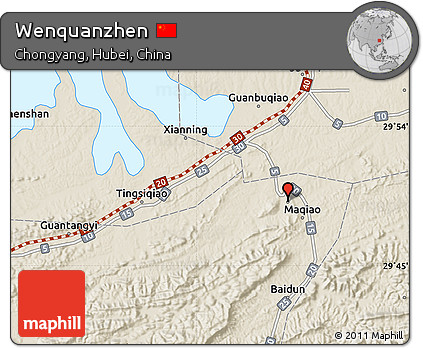 Shaded Relief Map of Wenquanzhen