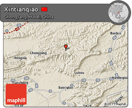 Shaded Relief Map of Xintianqiao