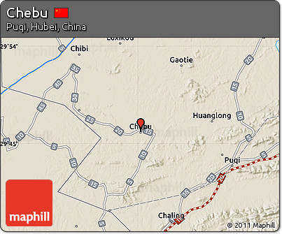 Shaded Relief Map of Chebu