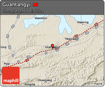 Shaded Relief Map of Guantangyi