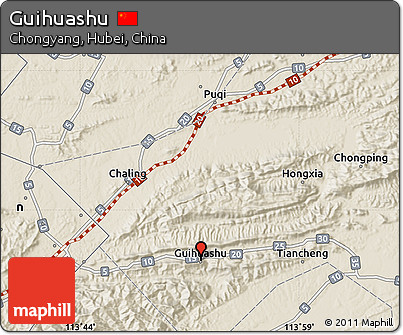 Shaded Relief Map of Guihuashu