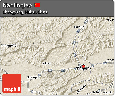 Shaded Relief Map of Nanlinqiao