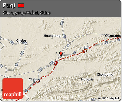 Shaded Relief Map of Puqi