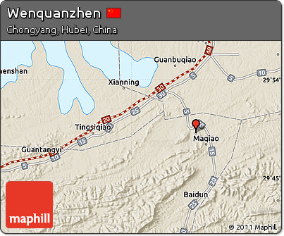 Shaded Relief Map of Wenquanzhen