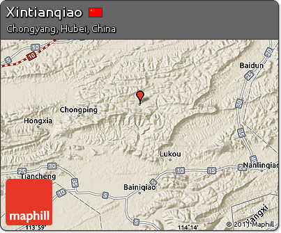 Shaded Relief Map of Xintianqiao