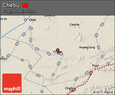 Shaded Relief Map of Chebu
