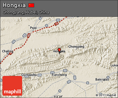 Shaded Relief Map of Hongxia