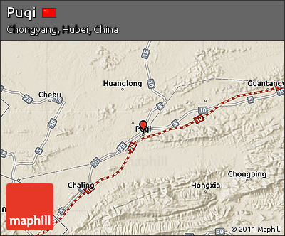 Shaded Relief Map of Puqi