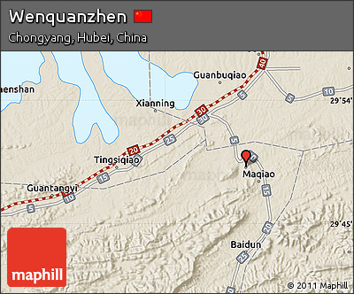 Shaded Relief Map of Wenquanzhen