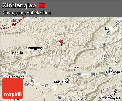Shaded Relief Map of Xintianqiao