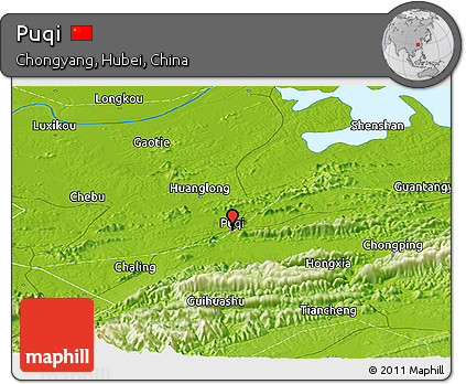 Physical Panoramic Map of Puqi