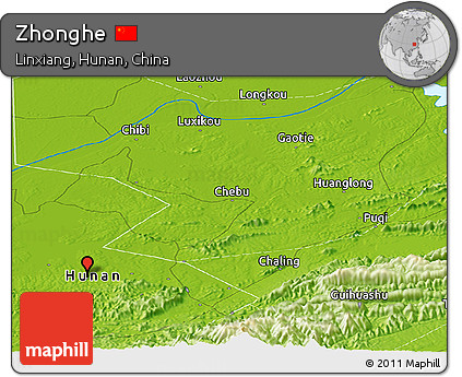 Physical Panoramic Map of Zhonghe