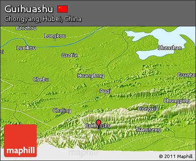 Physical Panoramic Map of Guihuashu