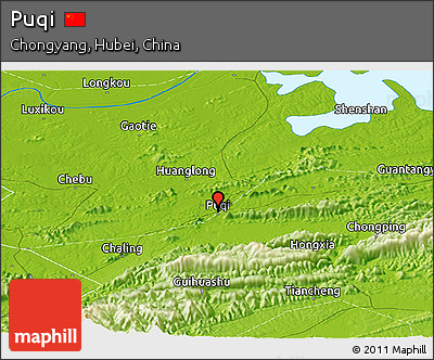 Physical Panoramic Map of Puqi