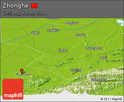 Physical Panoramic Map of Zhonghe