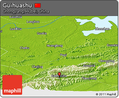 Physical Panoramic Map of Guihuashu